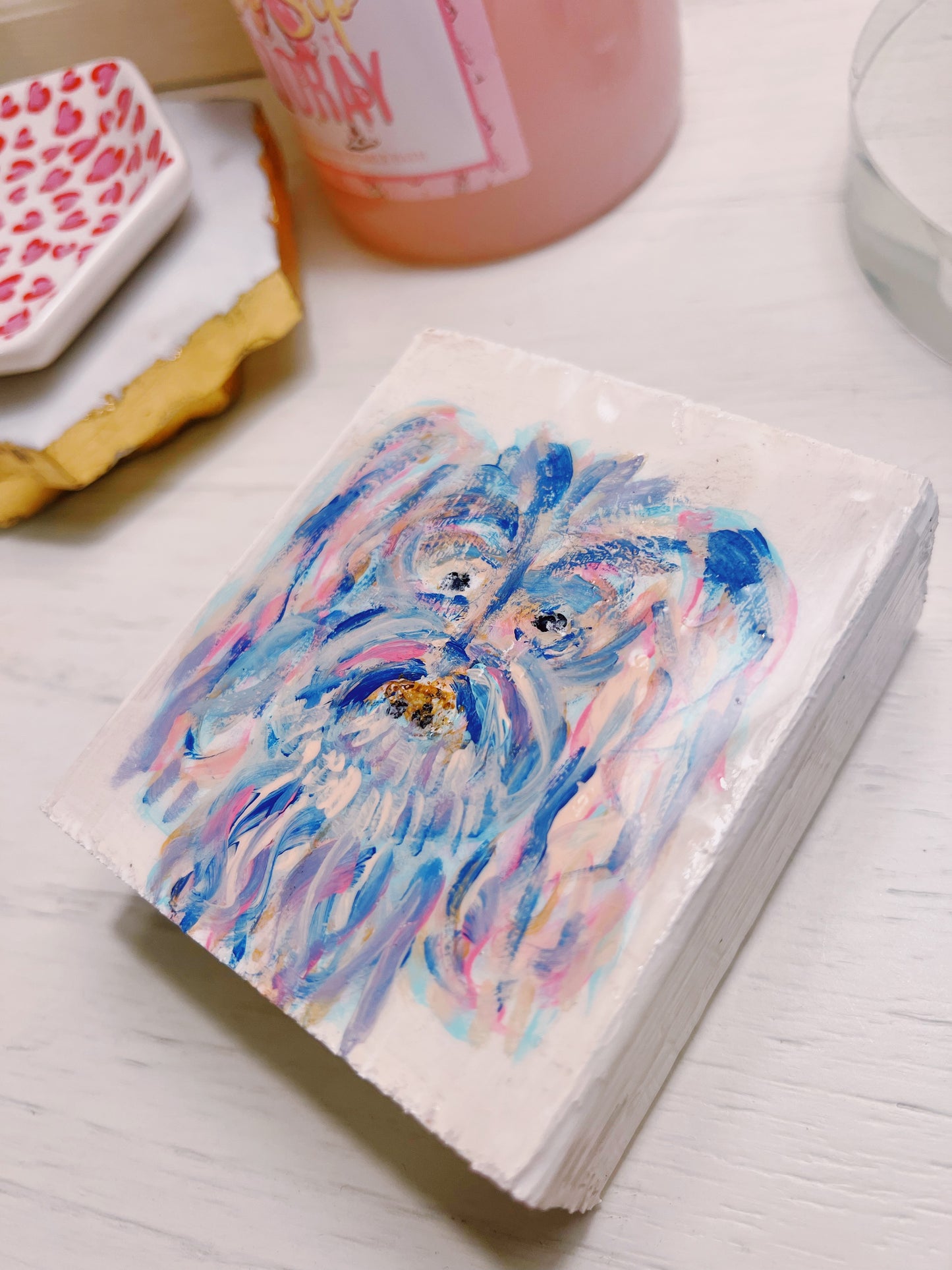 Mini Golden Doodle Wooden Painting